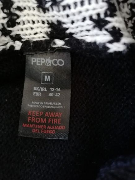 pep and co Womens Christmas Jumper M 12 To 14 Black 38 Inch Bust Reindeer Design - Picture 6 of 8